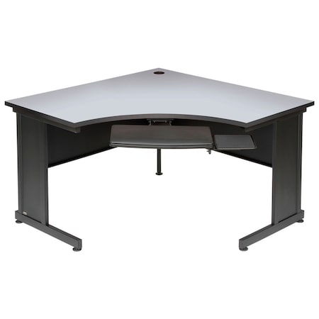 Interion By Global Industrial Office Desk, 48 in D X 30 in H, 48 in W X Steel Frame, Laminate Top, Gray 248993GY